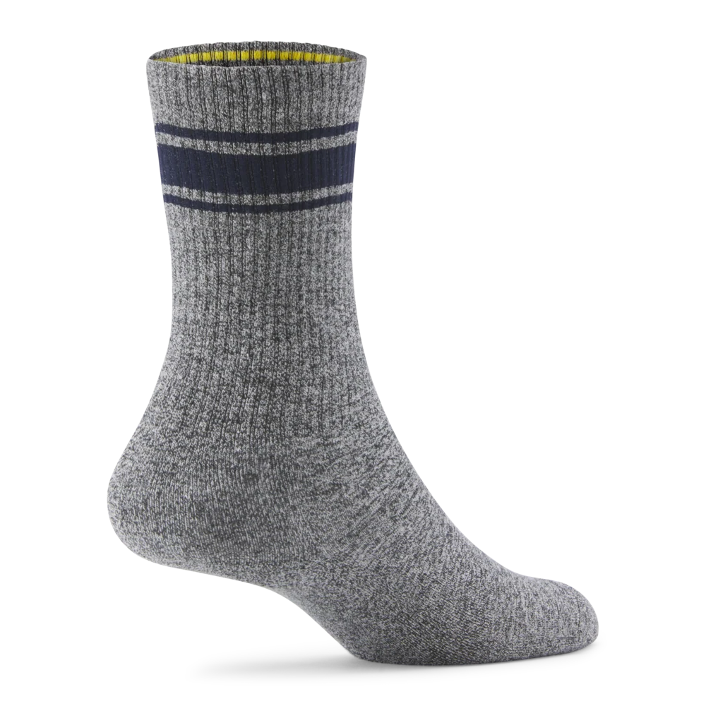 Anytime Crew Sock - Natural Grey Heather/Deep Navy - Image 2