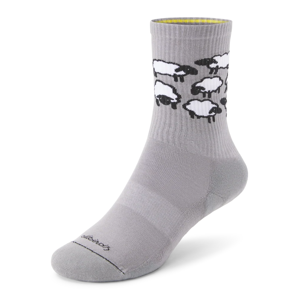 Anytime Crew Sock - Medium Grey/Blizzard (Natural Black) - Sheep